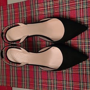 J CREW BLACK SUEDE KITTEN HEEL
